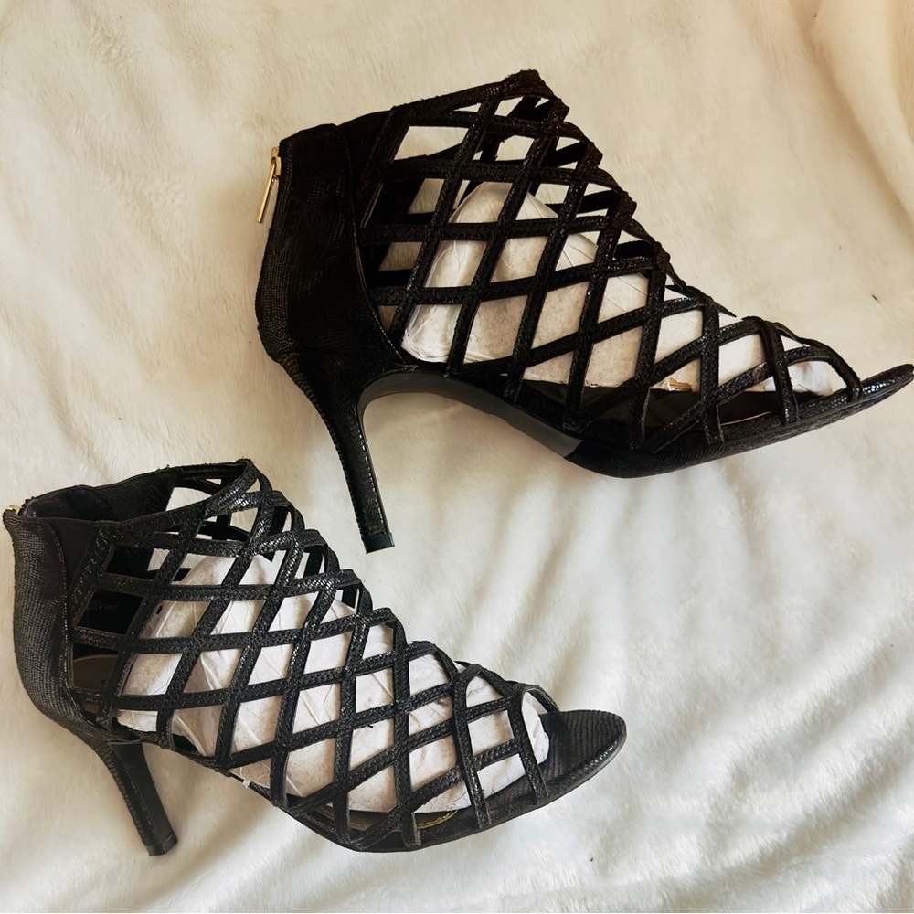 Ana Caroline Black Cage Heels Women's Shoes Size 11